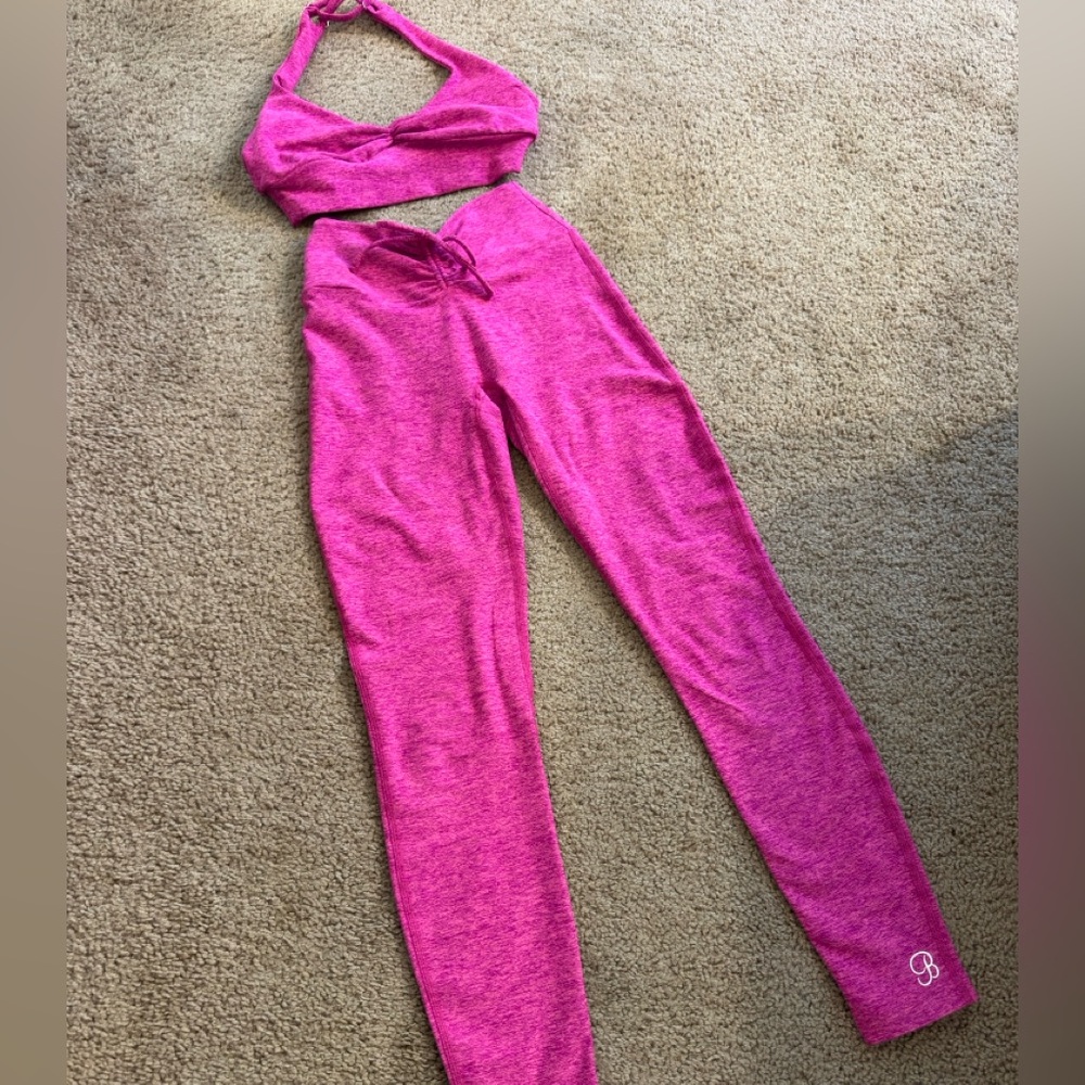 BOMBSHELL SPORTSWEAR SET- Curvemax Leggings & Backless Bra - S, Neon Pink Sorbet - Picture 11 of 11